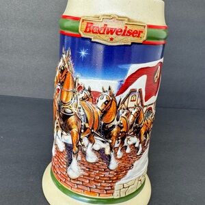 Budweiser Beer Stein 1998 “Grant’s Farm Holiday” Clydesdale’s Anheuser-Busch